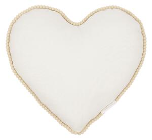 Cotton & Sweets Boho Bubble dekoračný vankúš srdce vanilka Rozmery: veľký