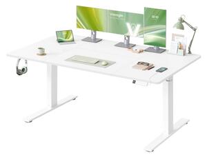 SONGMICS Elektricky nastaviteľný písací stôl Vasagle Kory 160 cm biely
