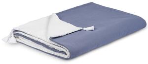 Cotton & Sweets Obojstranná deka mušelín a umelá kožušina modrá Velkosť: 80x100cm