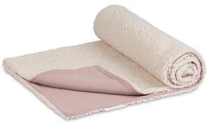Cotton & Sweets Obojstranná deka mušelín a umelá kožušina pudrovo ružová Velkosť: 80x100cm