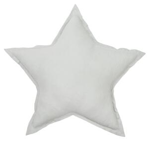 Cotton & Sweets Pure Nature dekoračný vankúš hviezda zo 100% ľanu bledo šedá Velkosť: malý