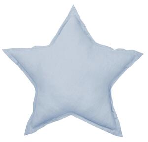 Cotton & Sweets Pure Nature dekoračný vankúš hviezda zo 100% ľanu bledo modrá Velkosť: malý