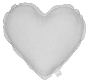 Cotton & Sweets Pure Nature dekoračný vankúš srdce zo 100% ľanu bledo šedá Velkosť: malý