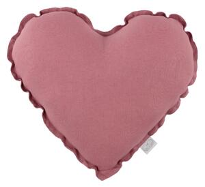 Cotton & Sweets Pure Nature dekoračný vankúš srdce zo 100% ľanu ružová Velkosť: malý