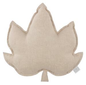 Cotton & Sweets Pure Nature dekoračný vankúš javorový list zo 100% ľanu natural