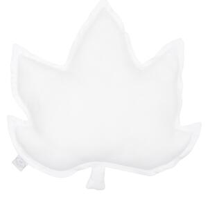Cotton & Sweets Pure Nature dekoračný vankúš javorový list zo 100% ľanu biela