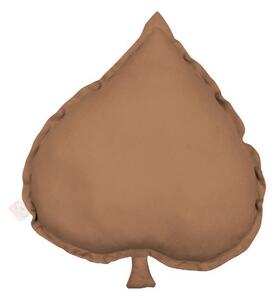 Cotton & Sweets Pure Nature dekoračný vankúš lipový list zo 100% ľanu čokoláda