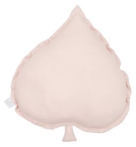 Cotton & Sweets Pure Nature dekoračný vankúš lipový list zo 100% ľanu pudrovo ružová