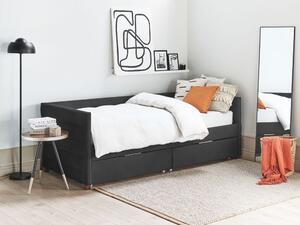 Jednolôžková posteľ 200 x 90 cm Marza (čierna). Vlastná spoľahlivá doprava až k Vám domov. 1081270