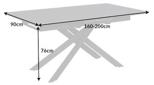 Rozťahovací keramický stôl Halia 160-200 cm mramor antracit