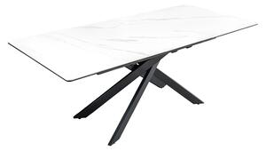 Rozťahovací keramický stôl Halia 160-200 cm biely mramor