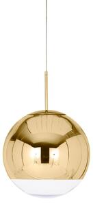Závesné Lampa Tom Dixon, Mirror Ball, stmievateľné, Zlatá / Mosadz, Obývacia izba, Plast, Dizajnový