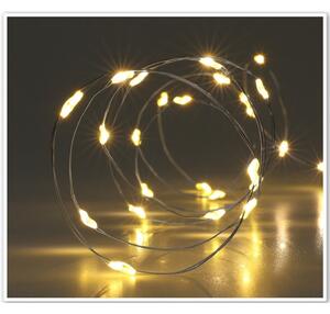 Svetelný drôt s časovačom Silver lights 100 LED, teplá biela, 495 cm