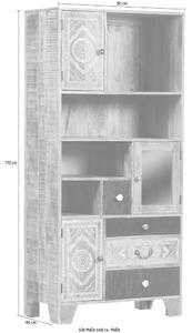 Massive home | Dřevěná vitrína Puno z masivního mangového dřeva - VÝPRODEJ MH60664/5