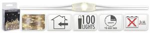 Svetelný drôt s časovačom Silver lights 80 LED, teplá biela, 395 cm