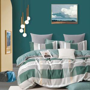 Flanelové obliečky Homa NERO GREEN 7-set 140x200 cm Flanelové obliečky Homa NERO GREEN 7-set 140x200 cm - 7 SET 2x vankúš 2x malý vankúš 2x prikrývka 1x plachta