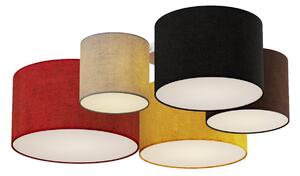 Stropné Lampa Lindby, Laurenz, stmievateľné, Viacfarebná, Obývacia izba, Tkanina / Textil, Moderný