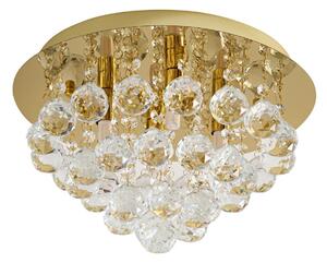 Stropné Lampa Lindby, Gillion, stmievateľné, Zlatá / Mosadz, Obývacia izba, Krištáľ, Dizajnový