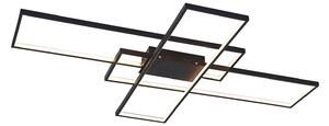 Stropné Lampa Lindby, Tetson, stmievateľné, Čierna, Obývacia izba, Kov, Moderný