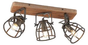 Stropné Lampa Lindby, Rutger, stmievateľné, Drevo, Obývacia izba, Drevo, Vintage
