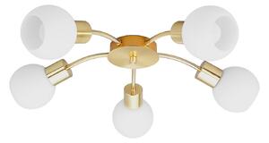 Stropné Lampa Lindby, ELAINA, stmievateľné, Zlatá / Mosadz, Obývacia izba, Kov, Moderný