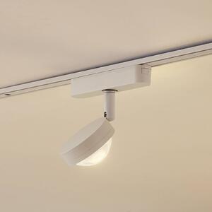 Lindby LED reflektor 48 V Lumaro, biely, Ø 7,3 cm, hliník, stmievateľný, Biela / opálová, Obývacia izba / jedáleň, Hliník, Moderný, Koľajnicový systém
