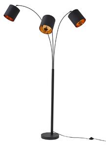 Stojacie Lampa Lindby, Nanika, Čierna, Obývacia izba, Kov, Moderný