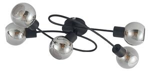 Stropné Lampa Lindby, Elaina, stmievateľné, Čierna, Obývacia izba, Kov, Moderný