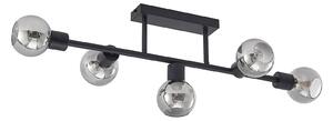 Stropné Lampa Lindby, Biscala, stmievateľné, Čierna, Obývacia izba, Kov, Vintage