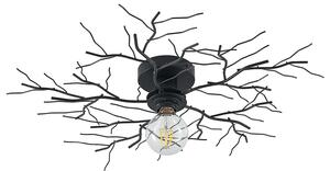 Stropné Lampa Lindby, Vetki, stmievateľné, Čierna, Obývacia izba, Kov, Moderný