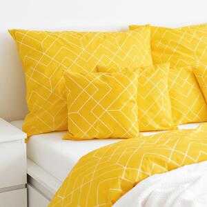 Goldea bavlnené posteľné obliečky - mozaika na žltom 140 x 220 a 70 x 90 cm