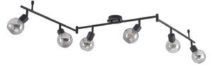 Stropné Lampa Lindby, Eridia, stmievateľné, Čierna, Obývacia izba, Kov, Moderný