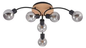 Stropné Lampa Lindby, Eridia, stmievateľné, Drevo, Obývacia izba, Sklo, Moderný