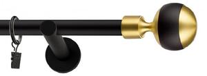 Dekorstudio Garniža jednoradová Guľa GLOBUS zlatá MIX čierna-matná 19mm Dĺžka: 300cm, Typ príslušenstva: Bez príslušenstva