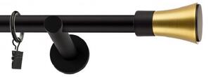 Dekorstudio Garniža jednoradová VASE zlatá MIX čierna-matná 19mm Dĺžka: 360cm, Typ príslušenstva: Krúžky tiché so štipcami