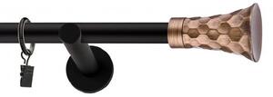 Dekorstudio Garniža jednoradová SFERIC medená MIX čierna-matná 19mm Dĺžka: 400cm, Typ príslušenstva: Krúžky tiché so štipcami