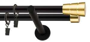 Dekorstudio Garniža dvojradová BASIC zlatá MIX čierna-matná 19mm Dĺžka: 380cm, Typ príslušenstva: Bez príslušenstva