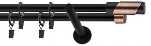Dekorstudio Garniža dvojradová PARIS medená MIX čierna-matná 19mm Dĺžka: 320cm, Typ príslušenstva: Bez príslušenstva