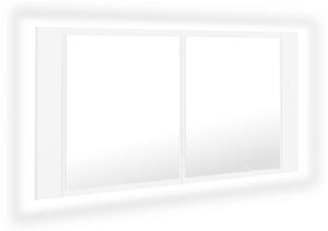 LED kúpeľňová zrkadlová skrinka biela 90x12x45 cm akryl