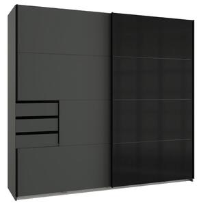 SKRIŇA S POS. DVER. – HOR.VED, grafitová, čierna, 225/210/64 cm MID.YOU - Online Only zostavy, Online Only