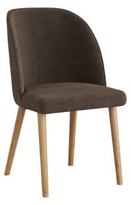 Čalúnená stolička hnedá s drevenými nohami R23 Olbia