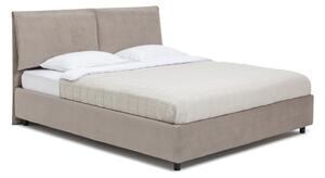 Čalúnená dvojlôžková posteľ taupe s úložným priestorom s roštom 160x200 cm Myra Pillow – Selection