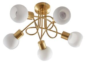 Stropné Lampa Lindby, Elaina, stmievateľné, Zlatá / Mosadz, Obývacia izba, Sklo, Moderný