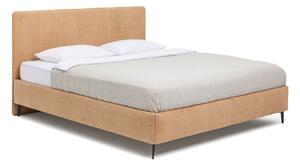 Čalúnená dvojlôžková posteľ s matracom/s roštom 160x200 cm v horčicovej farbe Noira Slim - Selection