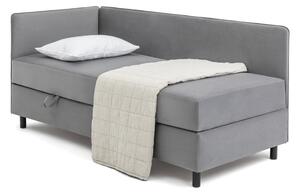 Sivá čalúnená jednolôžková posteľ s úložným priestorom s matracom 90x200 cm Avela – Selection