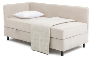 Béžová čalúnená jednolôžková posteľ s úložným priestorom s matracom 90x200 cm Avela – Selection