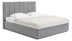 Sivá čalúnená dvojlôžková posteľ s úložným priestorom s roštom 180x200 cm Thessa Bold Line – Selection