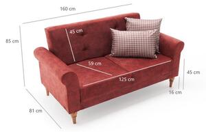 Dizajnová rozkladacia sedačka Bahula 160 cm červená
