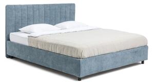 Modrá čalúnená dvojlôžková posteľ s úložným priestorom s roštom 160x200 cm Myra Slim Line – Selection