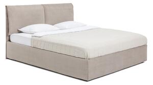Čalúnená dvojlôžková posteľ taupe s úložným priestorom s roštom 160x200 cm Thessa Pillow – Selection